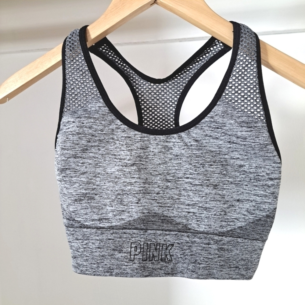 Pink by V.S | Grey & black spots bra